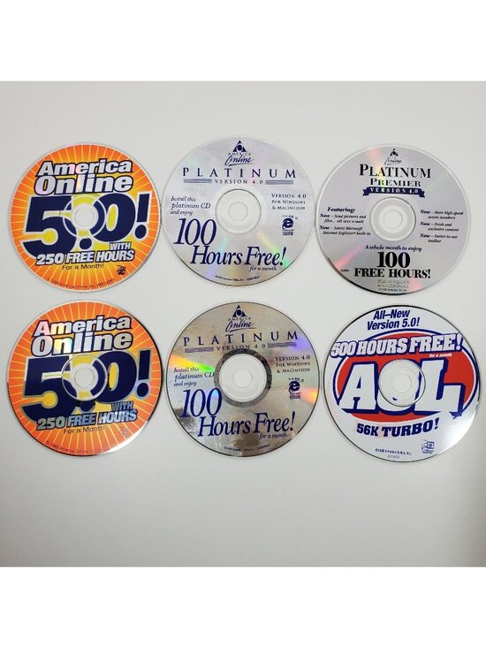 America Online Other - AOL Internet Service Promotional CD Lot Version 4.0 And 5.0 Lot